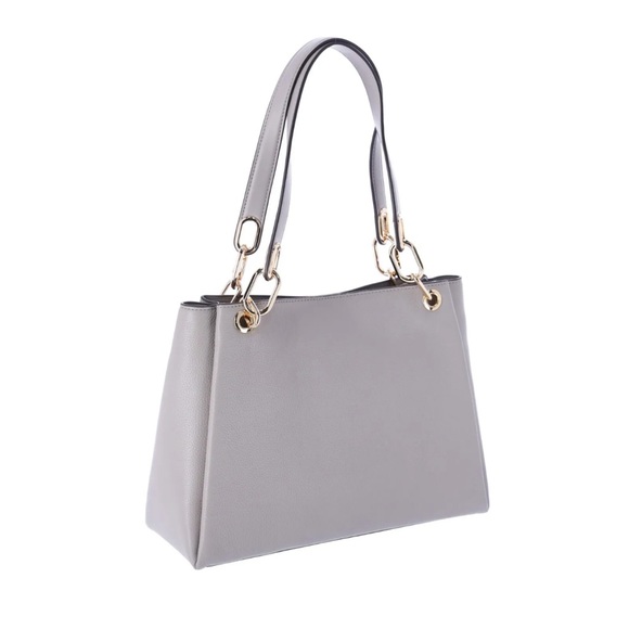 Michael Kors Trisha Large Triple Gusset Compartment Shoulder Bag Pearl Grey - Picture 7 of 7